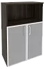 Офисный шкаф средний широкий (2 низких фасада стекло в раме)