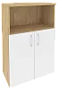 Офисный шкаф средний широкий (2 низких фасада ЛДСП)
