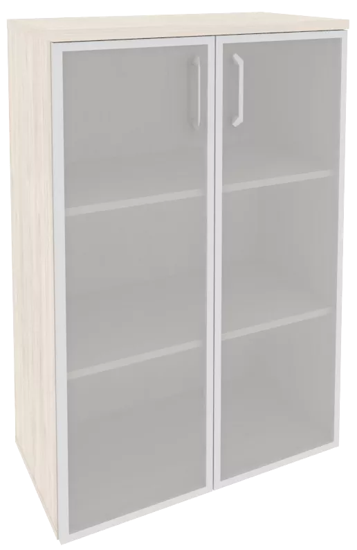 Офисный шкаф средний широкий (2 средних фасада стекло в раме)