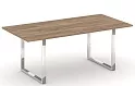 Стол переговорный на металлокаркасе на О-образных опорах (нерж.сталь)