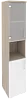 Офисный шкаф высокий узкий лев./прав. (1 низкий фасад ЛДСП + 1 низкий фасад стекло)
