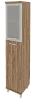 Офисный шкаф высокий узкий со стеклом в раме (правый)