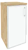 Офисный шкаф низкий узкий лев./прав. (1 низкий фасад белое стекло в раме)
