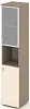 Офисный шкаф высокий узкий правый (ЛДСП + матовое стекло в раме)