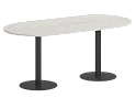 Стол для переговоров овальный на металлических опорах