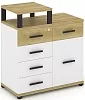 Тумба приставная широкая 5 ящиков + 1 распашной фасад. С надставкой узкой.