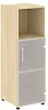 Офисный шкаф узкий средний со стеклом + полка Л/ПР