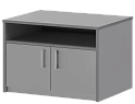 Офисная тумба для оргтехники, с нишей и распашными дверцами